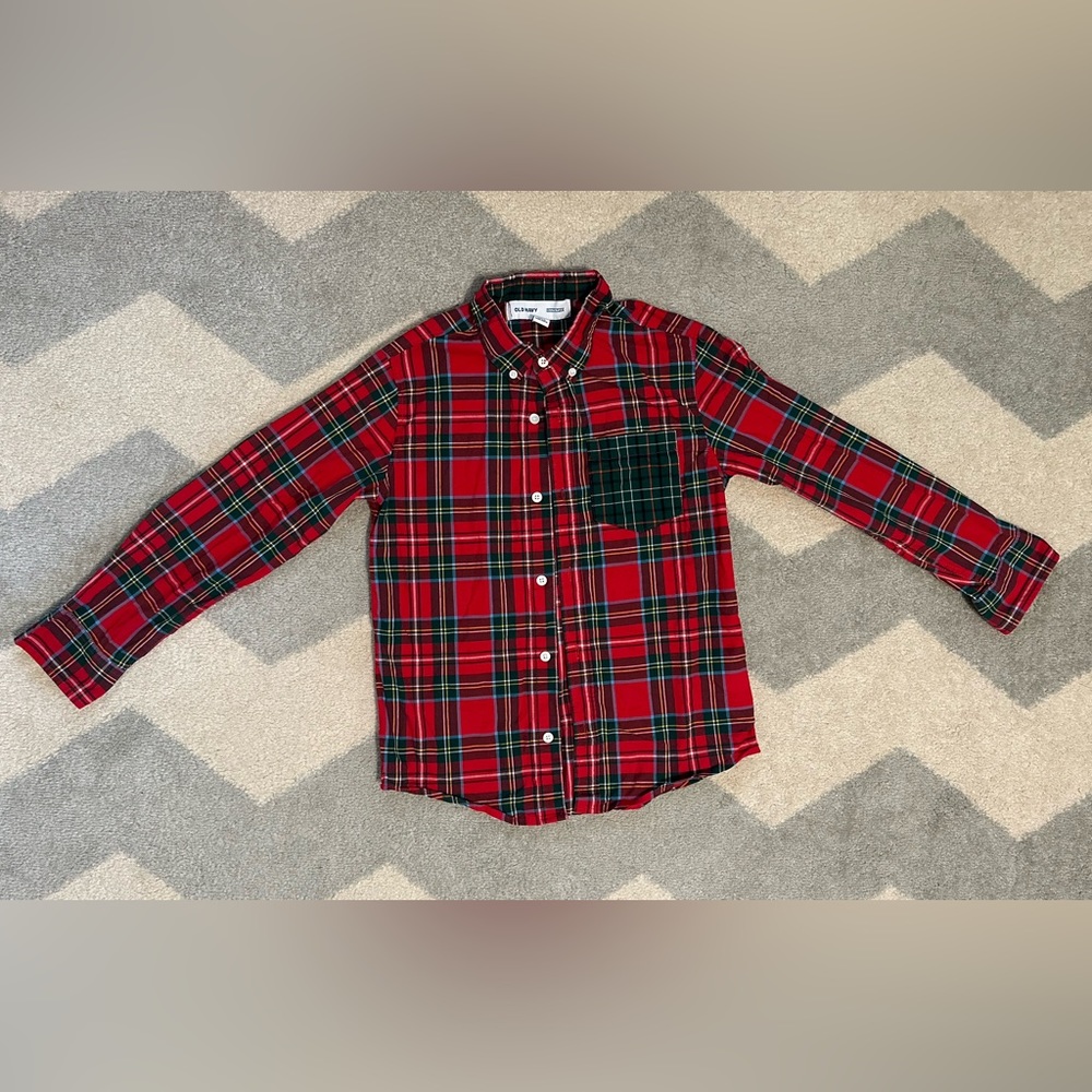 Old Navy Button Down Plaid Shirt - Size L 10/12